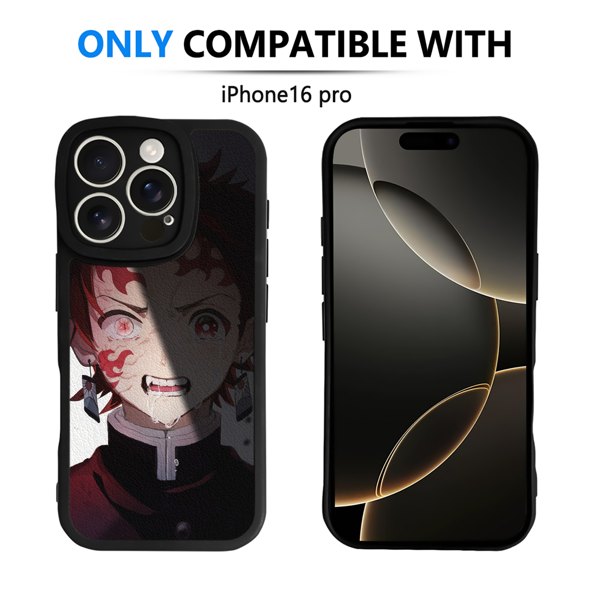 （画像用） 鬼滅の刃（きめつのやいば）竈門 炭治郎／かまど たんじろう Kamado Tanjirou 【iPhone 16シリーズ対応】シリコンスマホケース（レザー調） 材質：シリコン